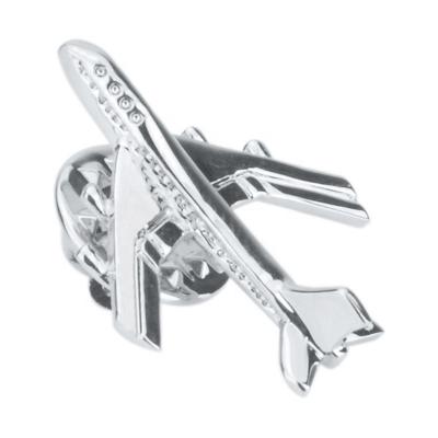 China Silver Trendy Funny Planes Shape Men's Lapel Pin Brooches Pins Fine Gift For Women Brooches Collar Jewelry for sale