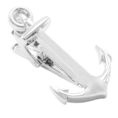 China Metal Novelty Silver Anchor Link Clip With Custom Logo Backing To Customize Any Style for sale