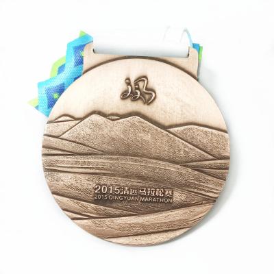 China Customized high quality wholesale marathon match maker metal logo zinc alloy round medal for sale