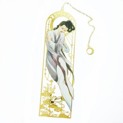 China Custom Chinese Ancient Classical Auspicious Retro Maker Women Gift Metal Landmark for sale