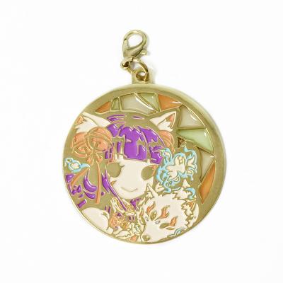 China Manufacturer Wholesale High Quality Zinc Alloy Metal Pendant Round Cute Anime Metal Key Chain for sale