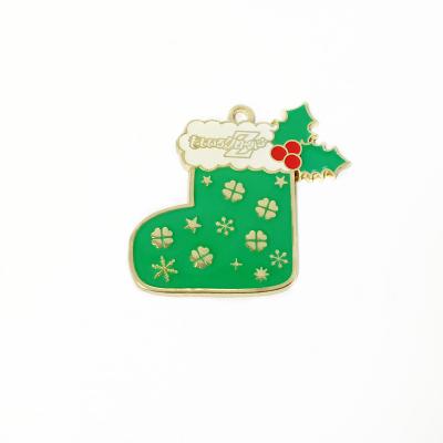 China Manufacturer Good Quality Zinc Metal Alloy Cute Shape Pendant Metal Stocking Christmas Key Chain for sale