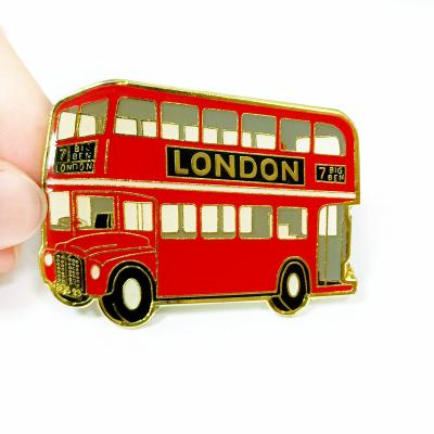 China High Quality Zinc Alloy Fridge Magnet Decker Bus Cute Custom Craft Electrophoresis Double Sticker for sale