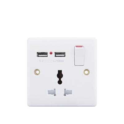 China Safety Wenzhou Factory Price Good Quality 3 Pin Socket Copper Material Single Multi Socket With 2 USB for sale