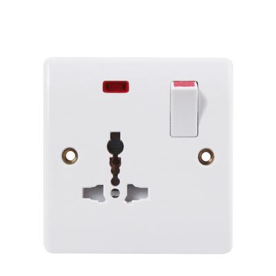 China Single Multi-Function Wall Quick Light Electric Power Safety Shipping 13a Socket With Light for sale