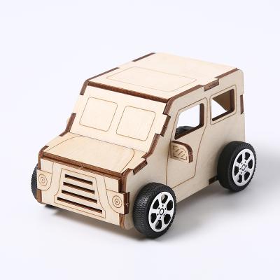 China Laser Cut Eco-friendly 3d Puzzle Car DIY Craft DIY Toy 3d Puzzle High Quality Easy Wooden Assembled Wooden Truck for sale