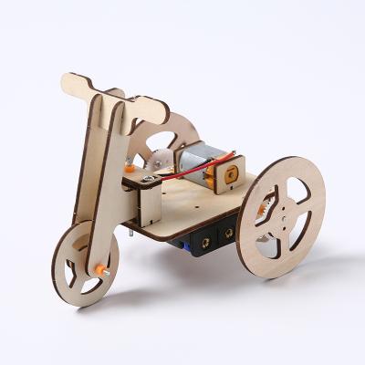 China Eco-friendly electric tricycle laser mechanical puzzle cut in wood toy craft puzzle stereo assembly toys wooden 3d puzzle for sale