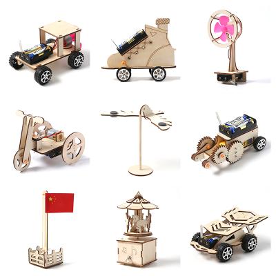 China Eco-friendly Laser Cutting Wooden House Shape Toy DIY 3D Puzzles Wooden Crafts Model To Build Building Kit For Kids Gifts for sale