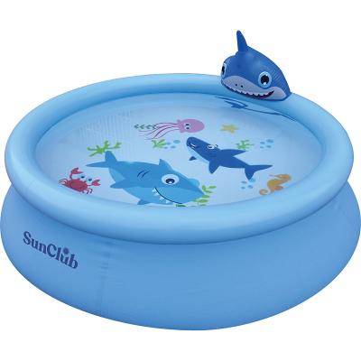 China Easy Install 3D Shark Jet Pool 190cm*47cm Baby Spa Pool For Kids Above Ground Inflatable Swimming Pool For Kids for sale