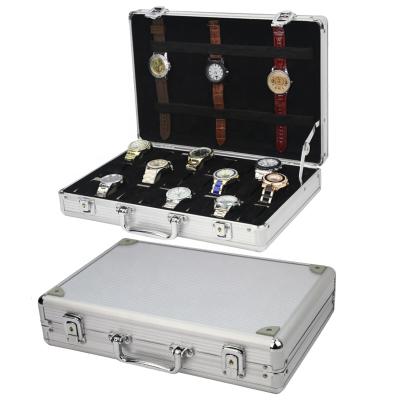 China Multifunctional Case 24 Grid Slots Aluminum Watch Boxes Display Case Jewelry Collection Watch Box HXW-014 for sale