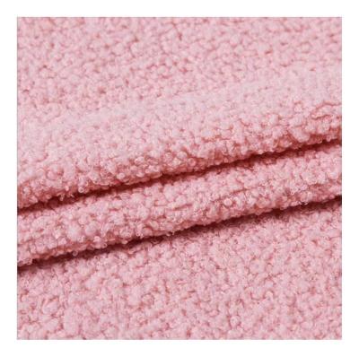 China Factory direct sales 280gsm polyester solid color small particles breathable warm single-sided 100% teddy fleece fabric for sale