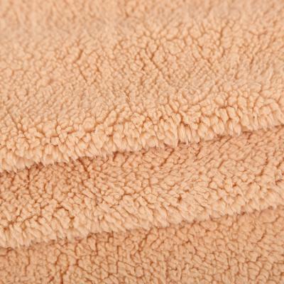 China Factory direct sales custom breathable 100% polyester single side fleece knitting dye warm single coral fabric for home textile for sale