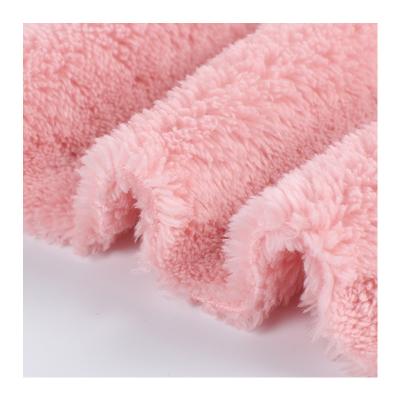 China 2022 Fashion Breathable 100% Polyester Knitting Dye Double Sided Coral Fleece Fabric For Fall And Winter Garment for sale