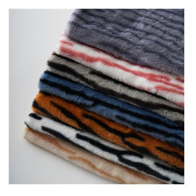 China Cheap Breathable Thick Warm Winter Cloth Scarf Warm Rabbit Pattern Tiger Pattern Rabbit Fur Sweater Fabric for sale