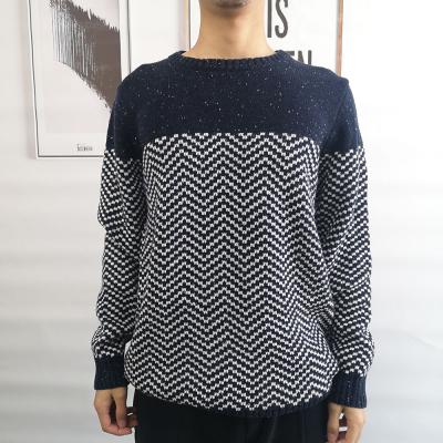 China Custom Made Premium Winter Breathable Thick Knit Long Sleeve Designer Crew Neck Mens Wool Sweater Fashionable for sale