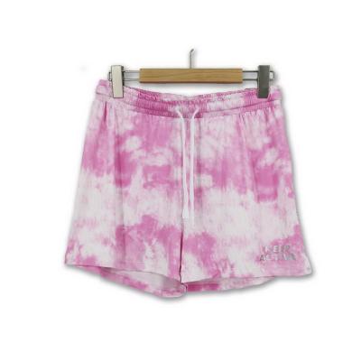 China Wholesale Washable Loose Dye Women's Pink Girl Summer Polyester Casual Sweat Shorts for sale