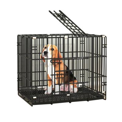 China High Quality Breathable Thick Wire Dog Cat With Skylight Windows Collapsible Collapsible Pet Cage for sale