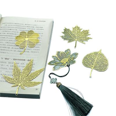 China Folk Art Leaf Plants Rose Gift Bookmark Metal Bookmark Present for sale