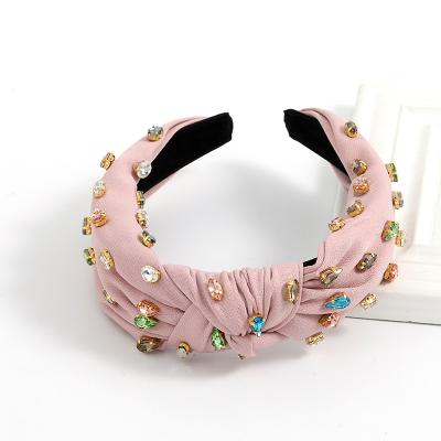 China 2022 Fashion Best Selling Hand Made Luxury Diamond Hair Band Girl Rhinestone Crystal Headbands For Women for sale