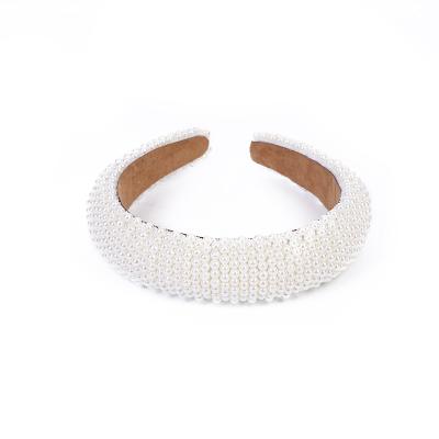 China High Quality Designer Rhinestone Factory Pearl Headband For Women Fashion Head Band Design Headwear Wedding Elegant Bridal Wide Headbands For Ladies for sale