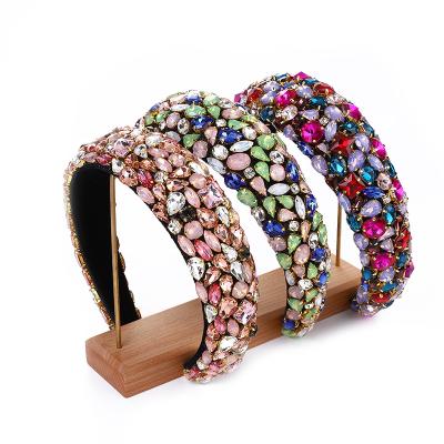 China Hot Selling Full Colors Bright Christmas Luxurious Rhinestone Diamond Rhinestone Headband Women Hair Accessories Hair Bands For Fashion Girls for sale