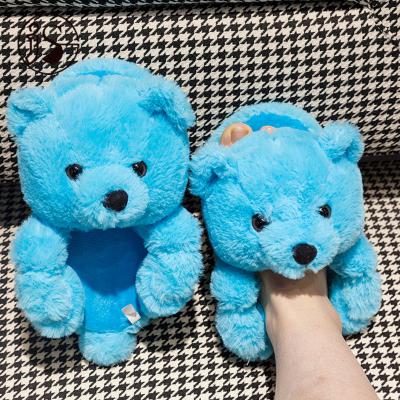 China CUSHIONING Fashion 2021 Hot Wholesale Teddy Bear Slips High Quality Lovely Animal Slips House Teddy Bear Slippers Women Bedroom Shoes for sale