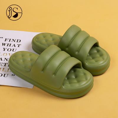 China CUSHIONING Waterproof Thick-soled Slides Comfortable Diamond EVA Shower Sandals Yeezy Slippers Massage Home Ladies Slippers 2021 for sale