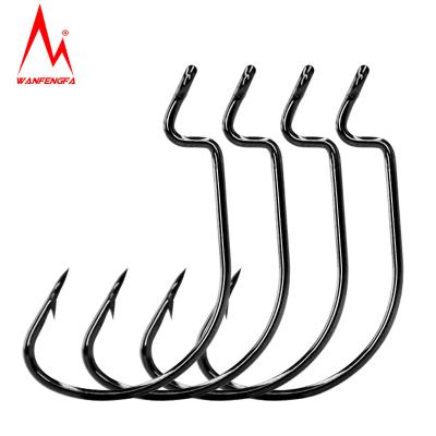 China Factory Direct Sale Crank Hook Feed Head High Strength High Carbon Steel Barbed Crank Hook For Bait Bait Soft Hook Fishing for sale