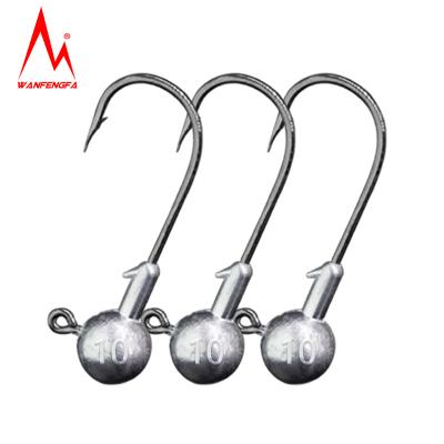 China Factory direct sales durable crank hook feed head hook fishing accessories soft hook fish sink bait hook for sale