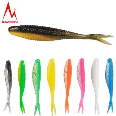 China Durable Artificial Soft Lure 7cm Fork 1.8g Soft Tail Fishing Lure Bait For River for sale