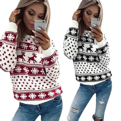 China Christmas QUICK DRY High Quality Cotton Long Sleeve Cartoon Deer Print Round Collar Hoodie For Women for sale