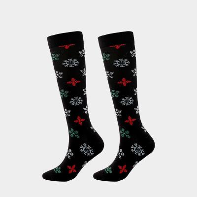 China Christmas Gift Christmas Fun Stockings Women Men Breathable Compression Socks Knee Highs For Running Sports Nurse Sports Compression Socks for sale