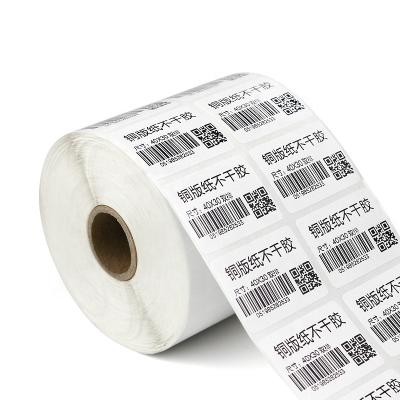 China Clear PET Vinyl Print Waterproof Custom Logo Roll Barcode PVC Adhesive Label Wrapping Paper Sticker for sale