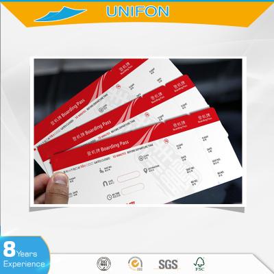 China Airline Boarding Boarding Pass, Airline Ticket Paper Printing for sale