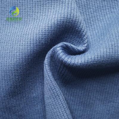 China Hot Sale Shrink-Resistant Cotton Knit Fabric With Spandex 330gsm 2x2 Rib 95%Cotton 5%Spandex Knitted Cotton Rib Fabric For Top for sale