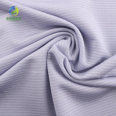 China 150gsm silky anti pill printing stripe filament rayon rib spandex stretch single jersey 100% single peck knitted fabric for dress for sale