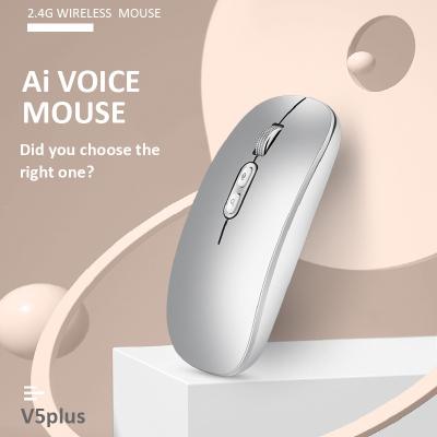 China Mini V5 Plus Mouse Voice Search Smart Voice Translator Voice DPI Typing Mouse Adjustable Global Languages ​​AI Wireless Mouse for sale