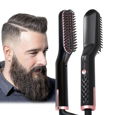 China Hotel High Quality LCD Show Electronic Hair Brush Women Use Hair Straightener Ceramic Comb for sale