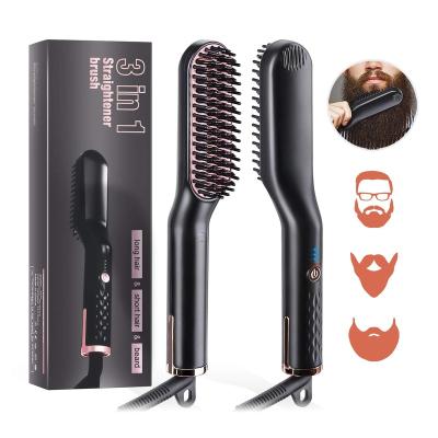 China Hotel factory manufacturing PTC hair heating beard for men hair straightener ceramic brush for sale