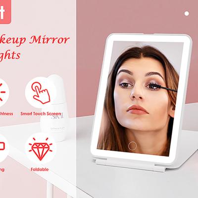 China Style: personal use portable rechargable makeup mirror with smart touch screen for sale