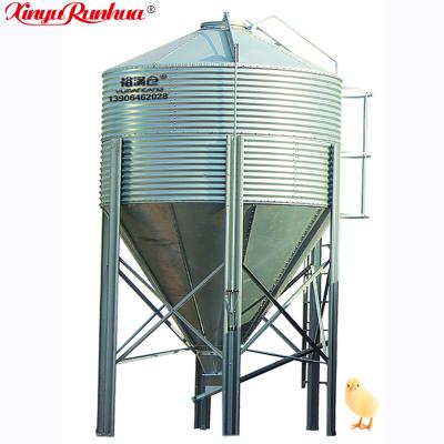 China Poultry Farm Used Feed Storage 275g Galvanized sheet 20T Feed Silo Bottom Hopper For Auger Feeding Line Or Plug Feeding Line for sale