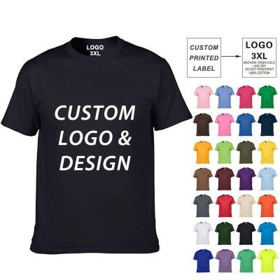 China Anti-wrinkle Custom Printing Round Neck First Class Quality Cotton Custom Logo Printing Custom T Shirt Printing Plain Oversized Men Tshirt for sale