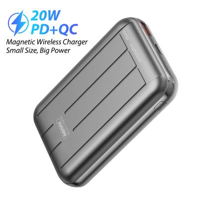 China Support 20W Powerbank 5000mAh USB C PD&QC Ultra Thin Magnetic Fast Charging Wireless Power Bank For Mobile Phones iPhone, Androids for sale