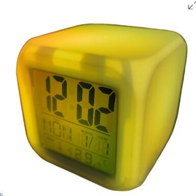 China Files Hot Selling Amazon Pretty Day Date Calendar Clock And Colorful Led Light Alarm Clock for sale