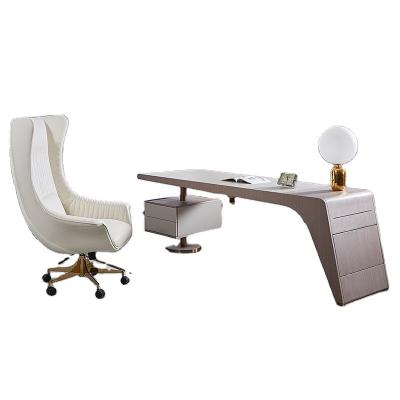 China Luxury Leather Table Executive Office Desk Modern High Quality Expandable Office Table for sale