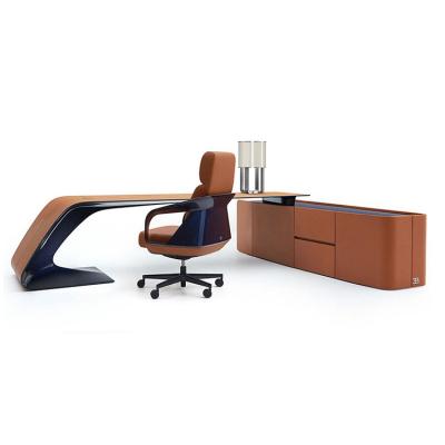 China New Designer High Tech Office Desk Convertible Luxury Modern Executive Home Furniture Unique Wood Boss Adjustable Custom Table for sale