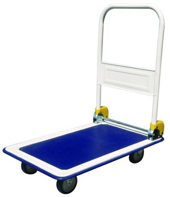 China High Quality Blue Wheels 150kgs Capacity Platform Four Hand Truck / Cart / Steel Cart for sale