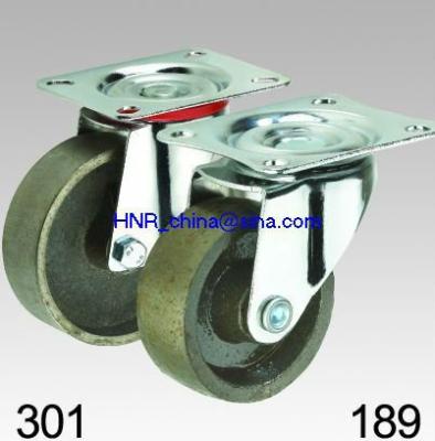 China industrial cast metal wheel caster wheel swivel plate head 301 189 for sale