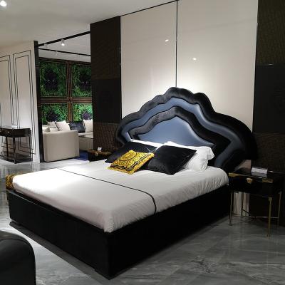 China Modern custom made light luxury bed cama luxury high quality lighted bedroom furniture luxury beds for sale