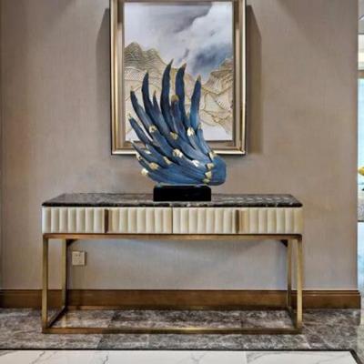 China Luxury modern italian design furniture hallway entry corner entry console table luxury with marble table top for sale